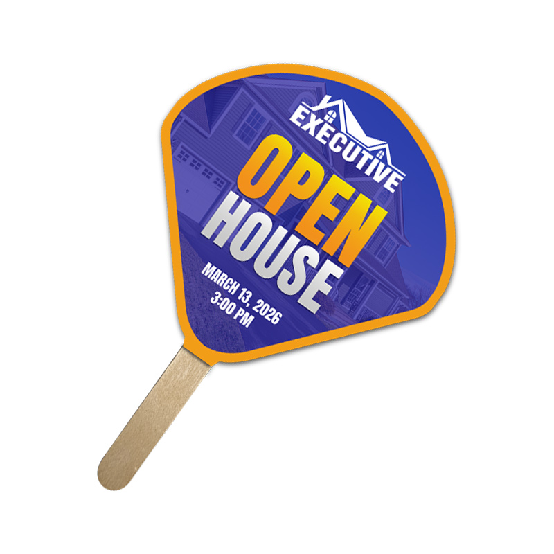 5x5 Inch Customized Shell Shape Full Color One Sided Mini Hand Fans - 16 pt