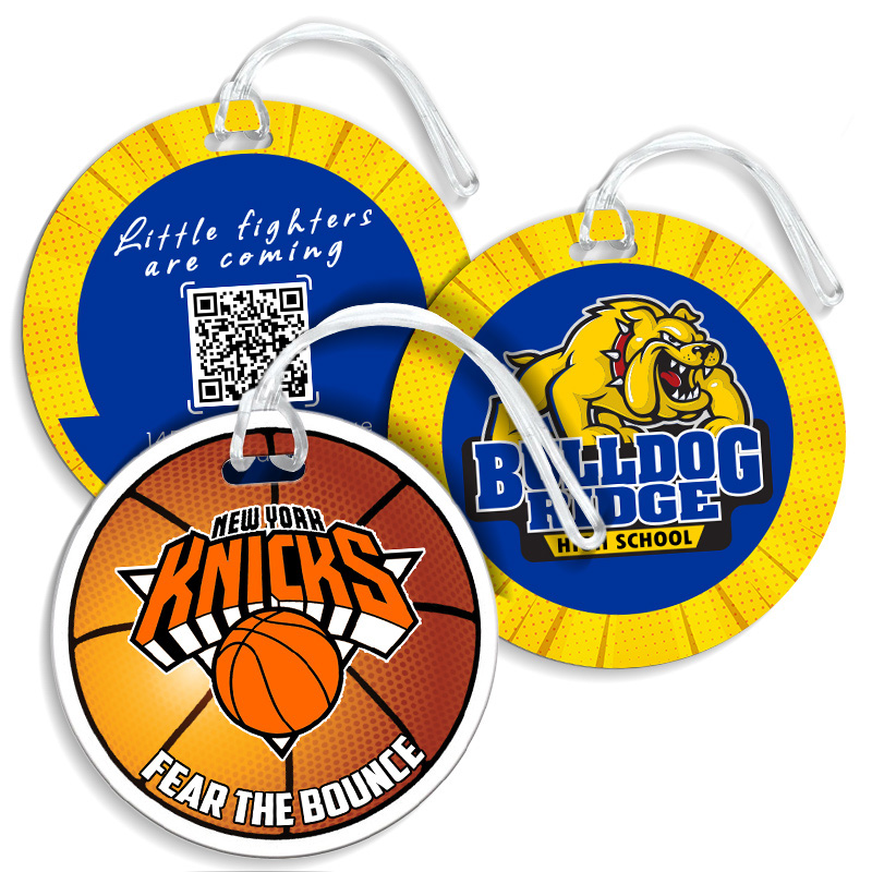 3.5 Inch Custom Printed Round Shaped Luggage Tags