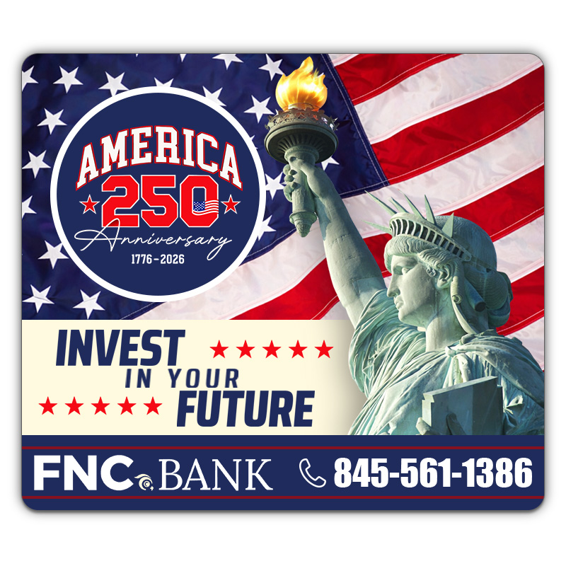 USA 250th Customized 3.5x4 Round Corner Indoor Magnet - 20 Mil