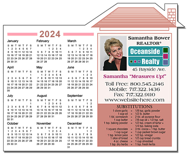 4 75x3 87 Custom Real Estate House Shape Calendars Magnets 20 Mil