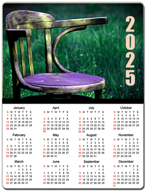 4x5.25 Custom Mini Magnetic Calendar Magnets 20 Mil